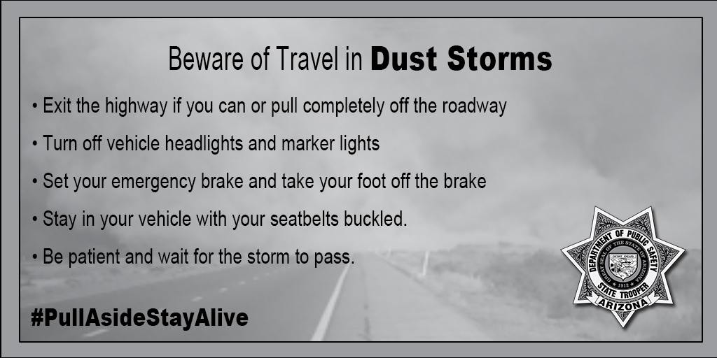 PullAsideStayAlive dust storm safety flyer