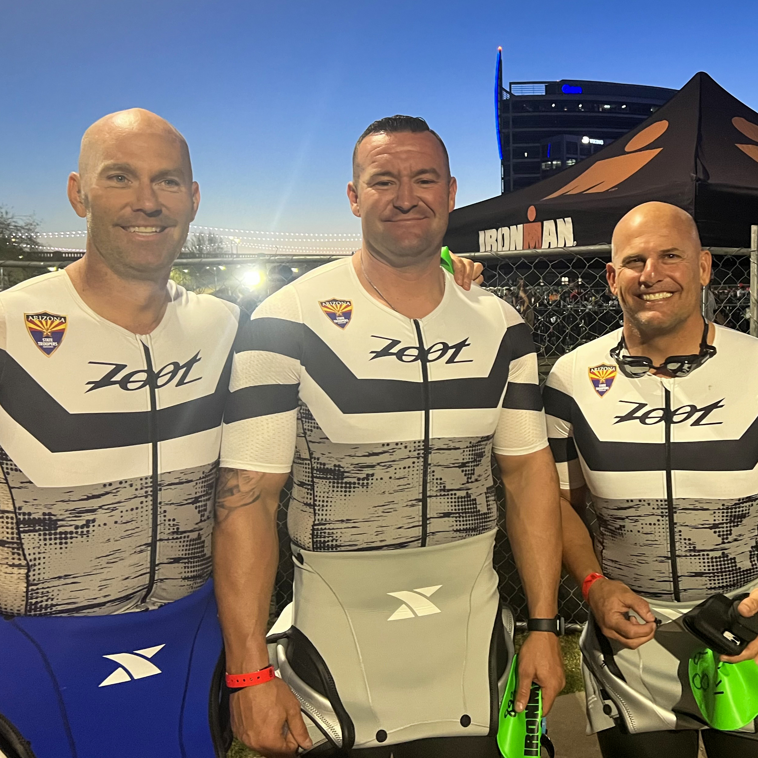 Sergeant Coughlin, Sergeant Covert and Sergeant Christie at the Ironman 70.3 Arizona