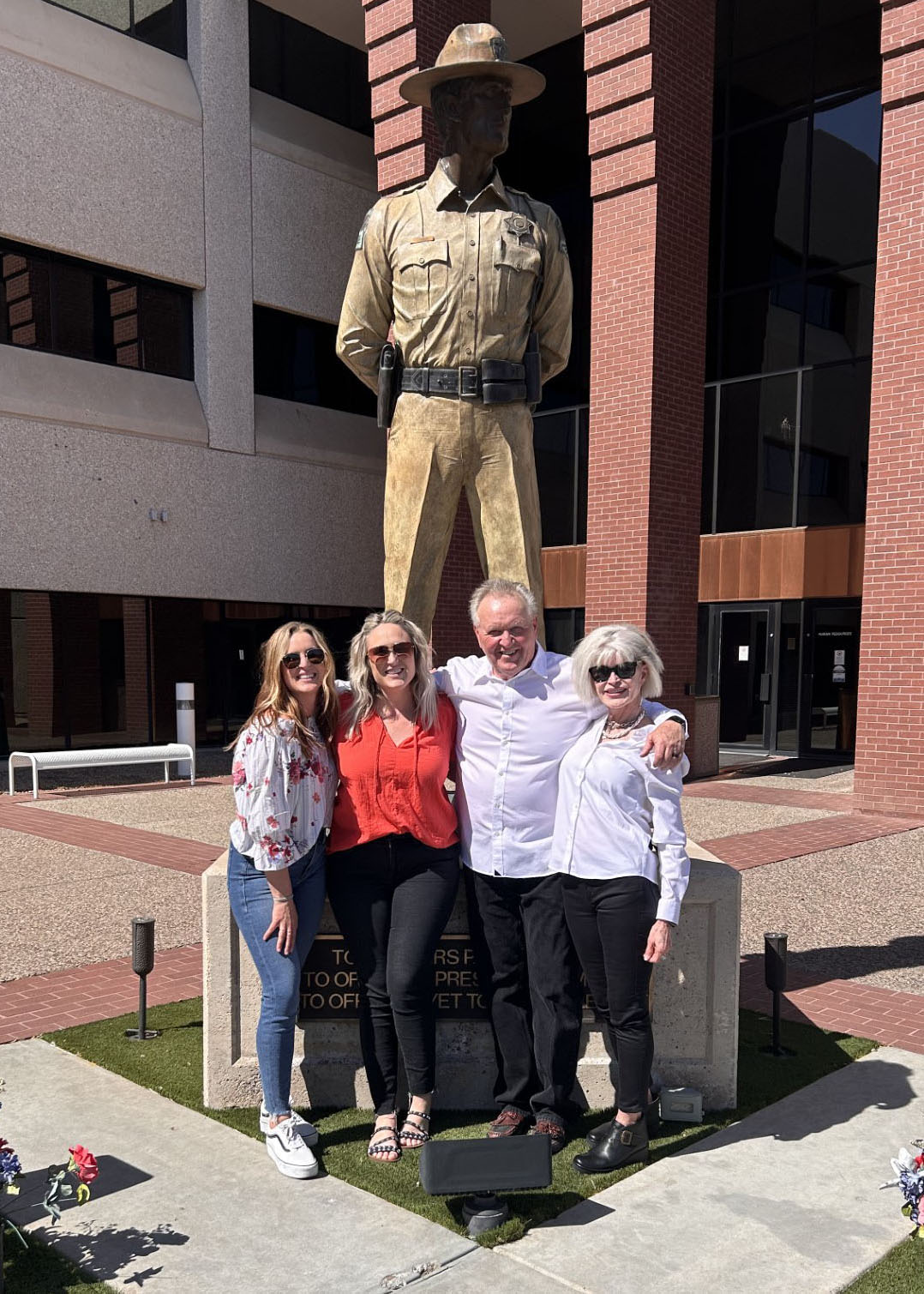 Dennis Young with family at AZDPS HQ