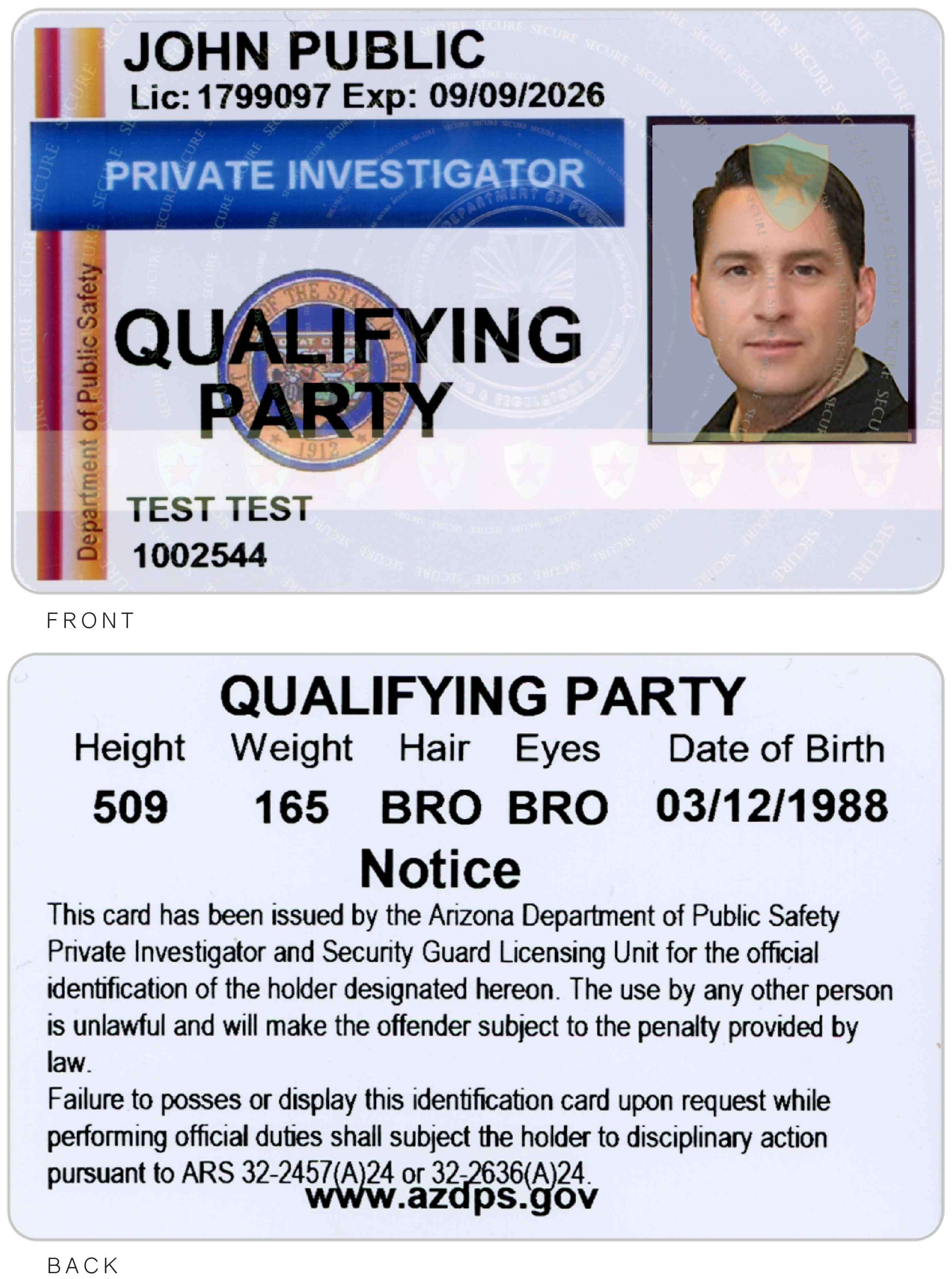 Legacy PI Qualifying Party Card