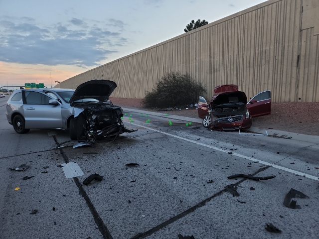 Scene of a wrong-way collision on SR-101 in Tempe, Arizona