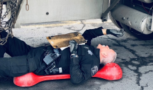 CVETF personnel conducting commercial vehicle inspections