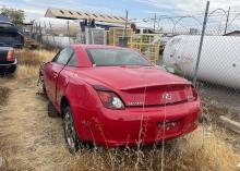 Stolen red sedan located in yard