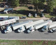 Overhead image from Operation Roadcheck inspection area in northern Arizona