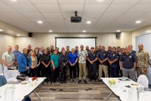 Representatives from Palau, AZDPS, the U.S. Department of State’s Bureau of International Narcotics and Law Enforcement Affairs (INL), U.S. Embassy Koror, the FBI, and Australian Federal Police pose for a group photo during the training.