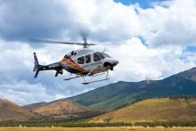 2025 image of AZDPS Air Rescue's Ranger 3 helicopter in the Flagstaff area