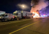 Fiery collision scene on I-10