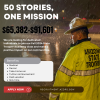 50 Stories, One Mission graphic with salary and benefits information