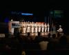 Class 35 on stage taking the Arizona peace officer oath during the graduation ceremony