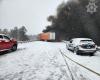 Fatal collision scene on I-40