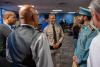 Brandon Battle, Col. Glover, and other AZDPS personnel speak with Captain Mohamed Alhmoudi of the UAE Ministry of the Interior.