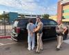 An AZDPS trooper escorts the suspect from the hospital into his patrol vehicle after his arrest.